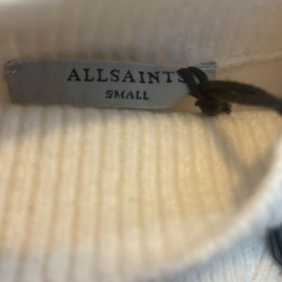AllSaints A Star Sweater Black White Mock Neck Chunky Oversized Boxy NWT S $269 - Picture 6 of 6